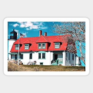 Sunny Spring Day at Point Betsy Lighthouse Sticker